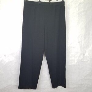 Exclusively Misook Dress Pant Women XL Black Pull On Stretch Ponte Knit Wide Leg